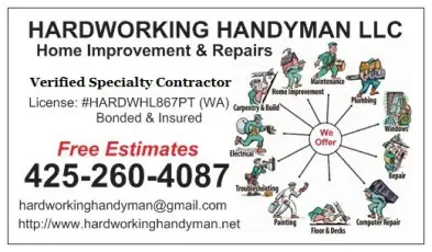 Hardworking Handyman Services Bellevue Seattle