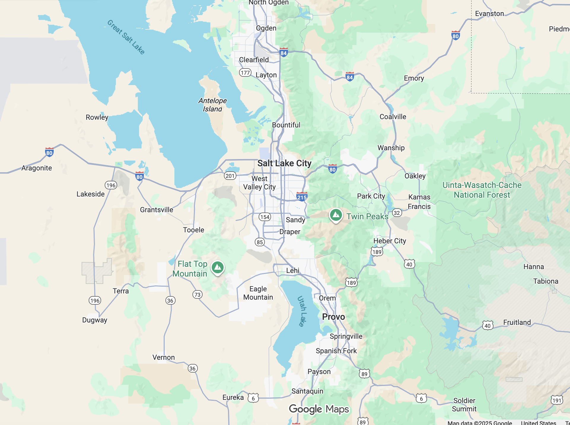 Hardworking Handyman™ service area from Salt Lake City to Provo with HQ pinned in Spanish Fork.