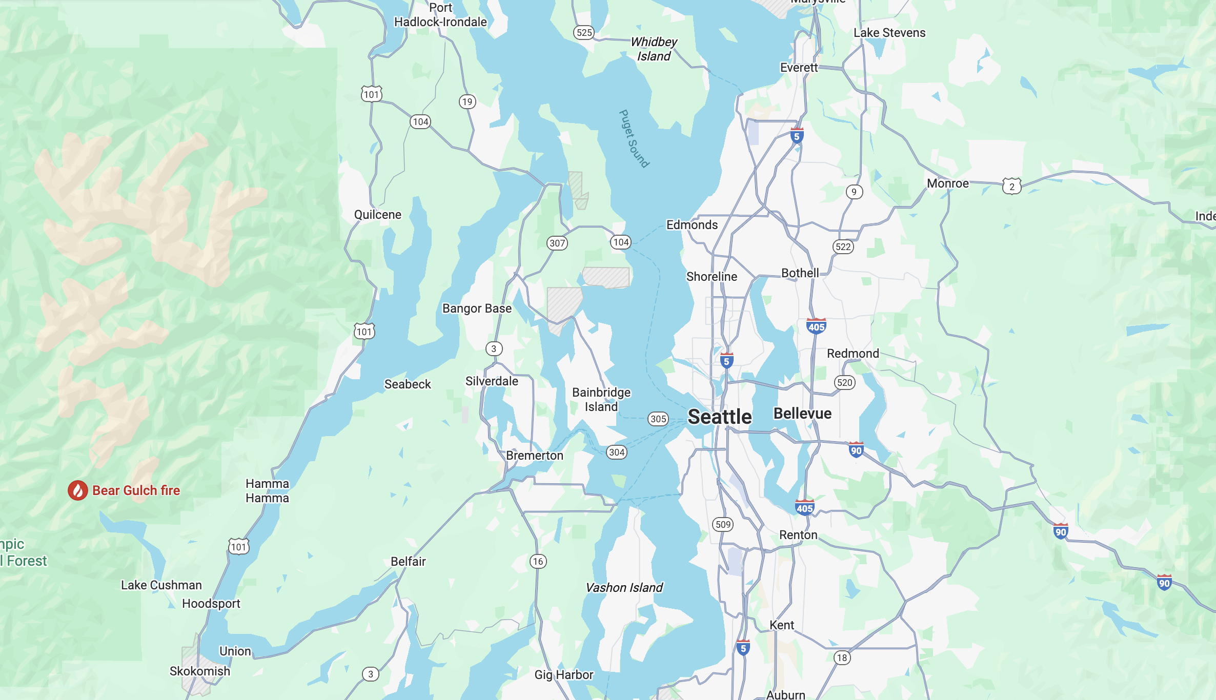 Washington handyman service area map covering Seattle, Eastside and South Sound.