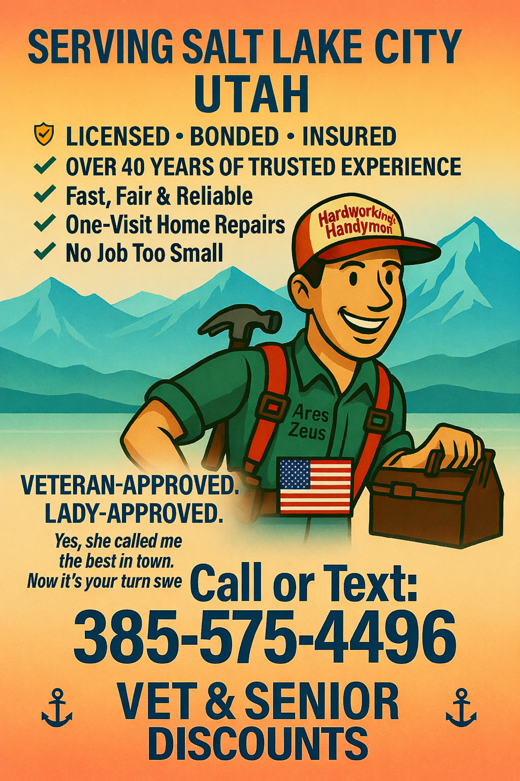 Hardworking Handyman serving Utah homeowners, landlords, and small businesses