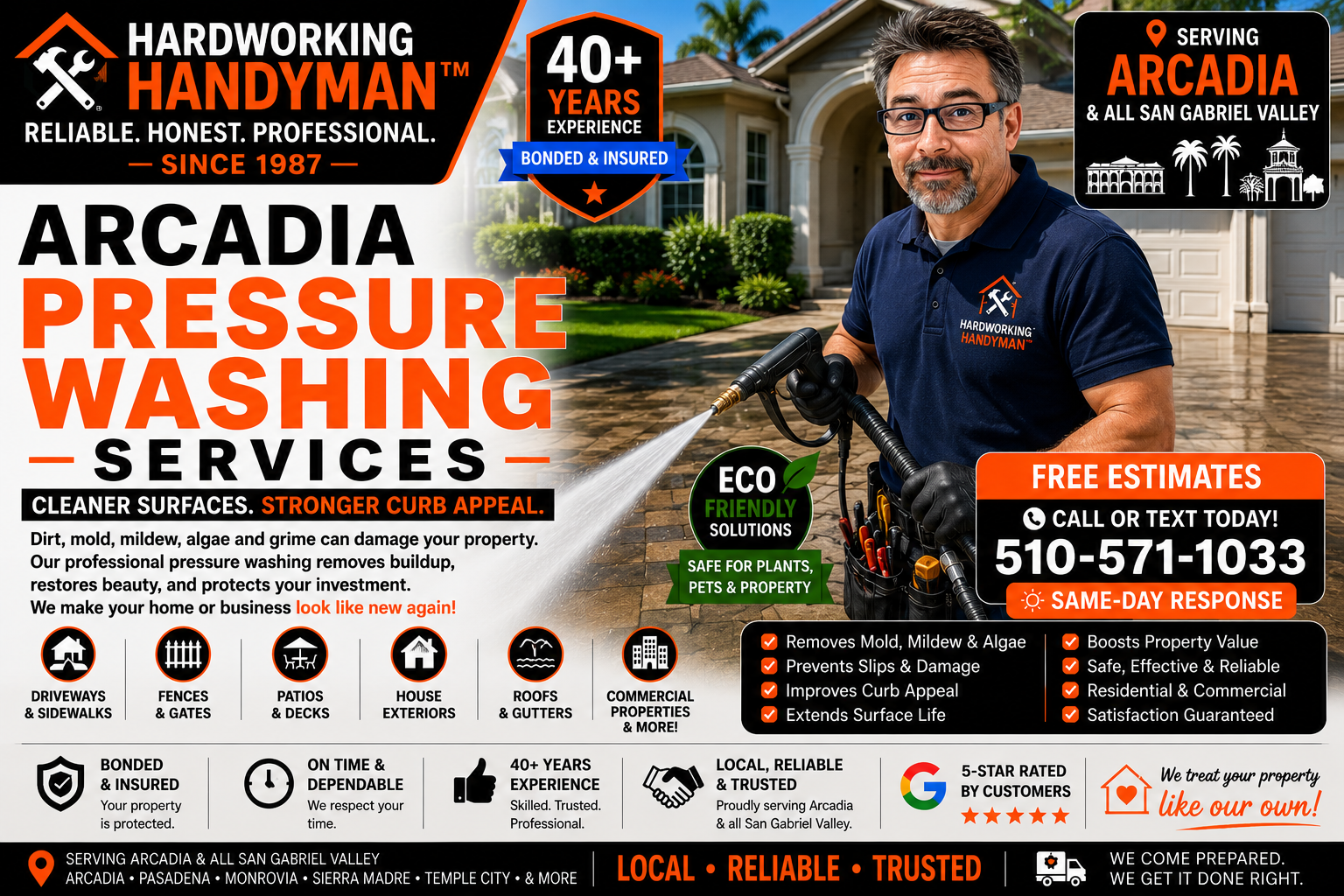 Arcadia Pressure Washing Services by Hardworking Handyman