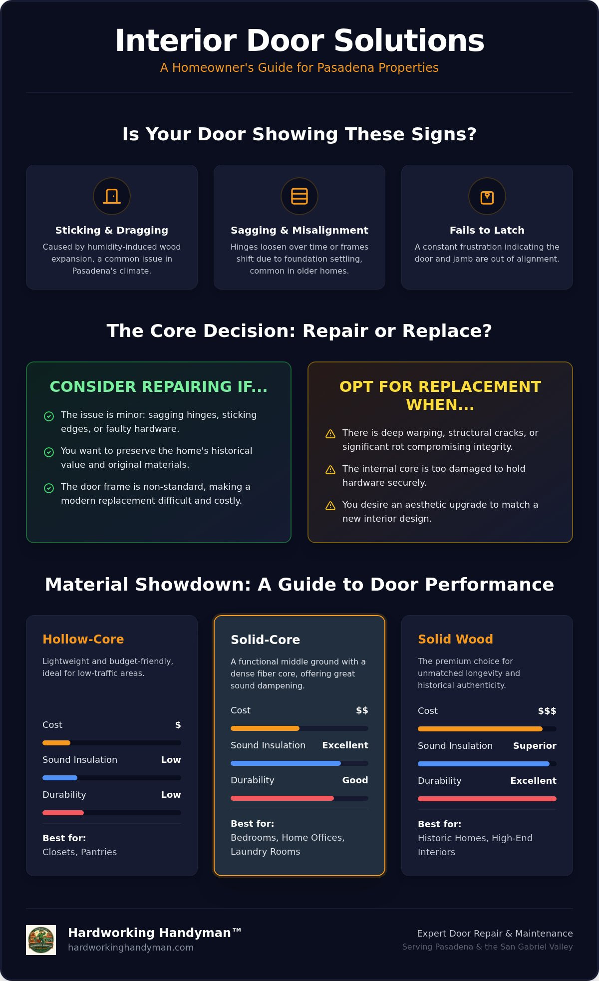Interior Door Repair and Replacement in Pasadena: The Complete Guide to Costs and Options